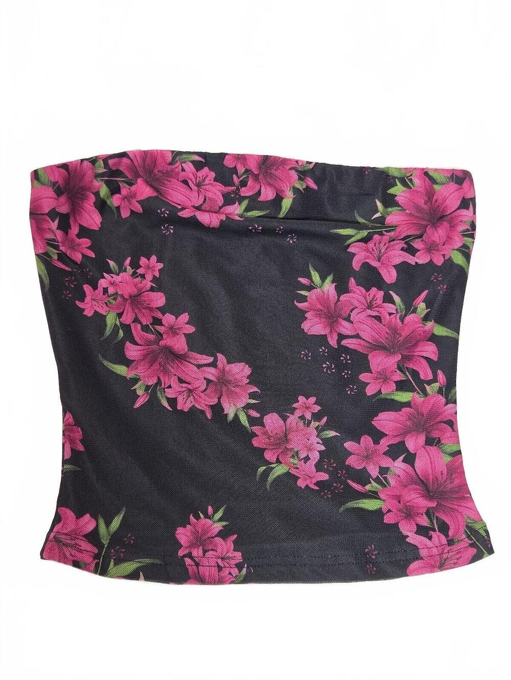 ZhouBoat Floral Print Strapless Tube Top Size Small